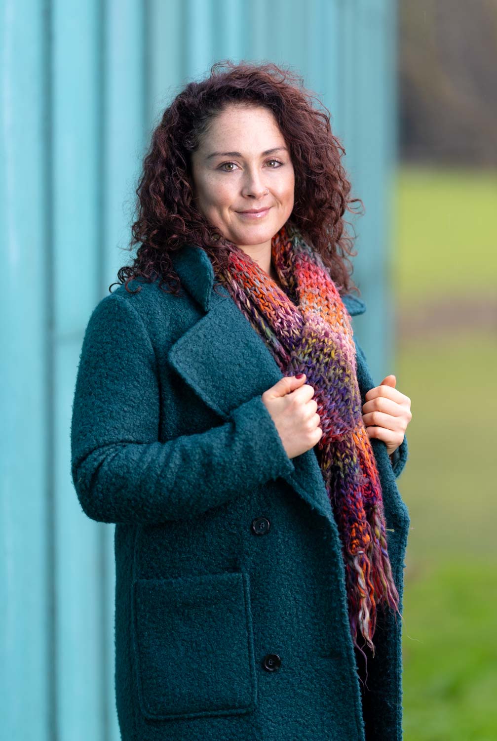 Three-quarter branding portrait outdoors in winter light